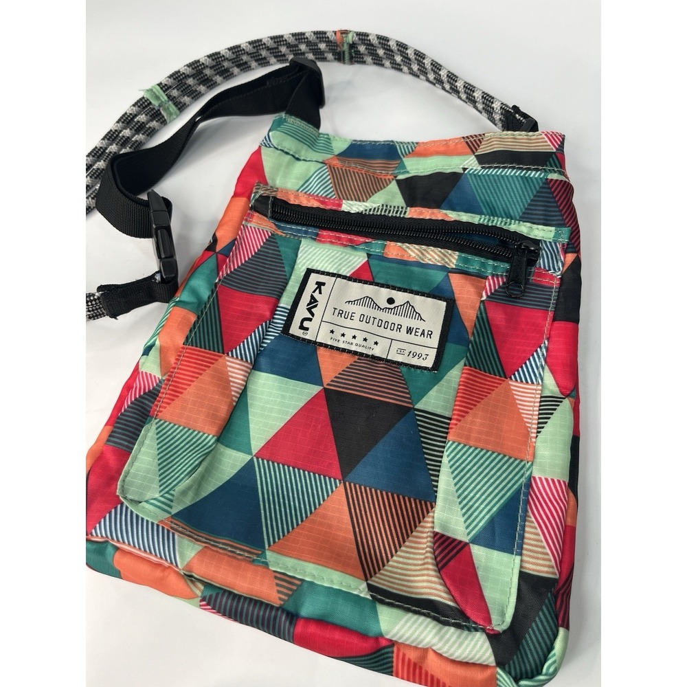 KAVU  Cross Body Satchel Adjustable Rope Strap Zipper Colorful
